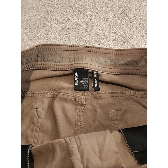 MEN’S PRANA SLIM FIT LOGO PANTS SIZE 33x31 LIGHT WEIGHT PACKABLE HICKING STRETCH - Picture 5 of 14